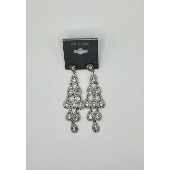 Express Chandelier Silver Tone Earrings NWT - Picture 1 of 2